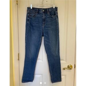 american eagle dark wash mom jeans